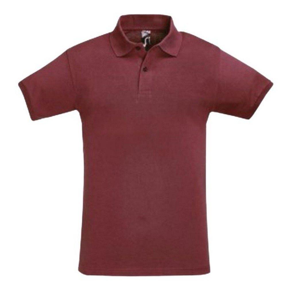 Image of Mens Perfect Pique Poloshirt, Kurzarm Herren Weinrot M