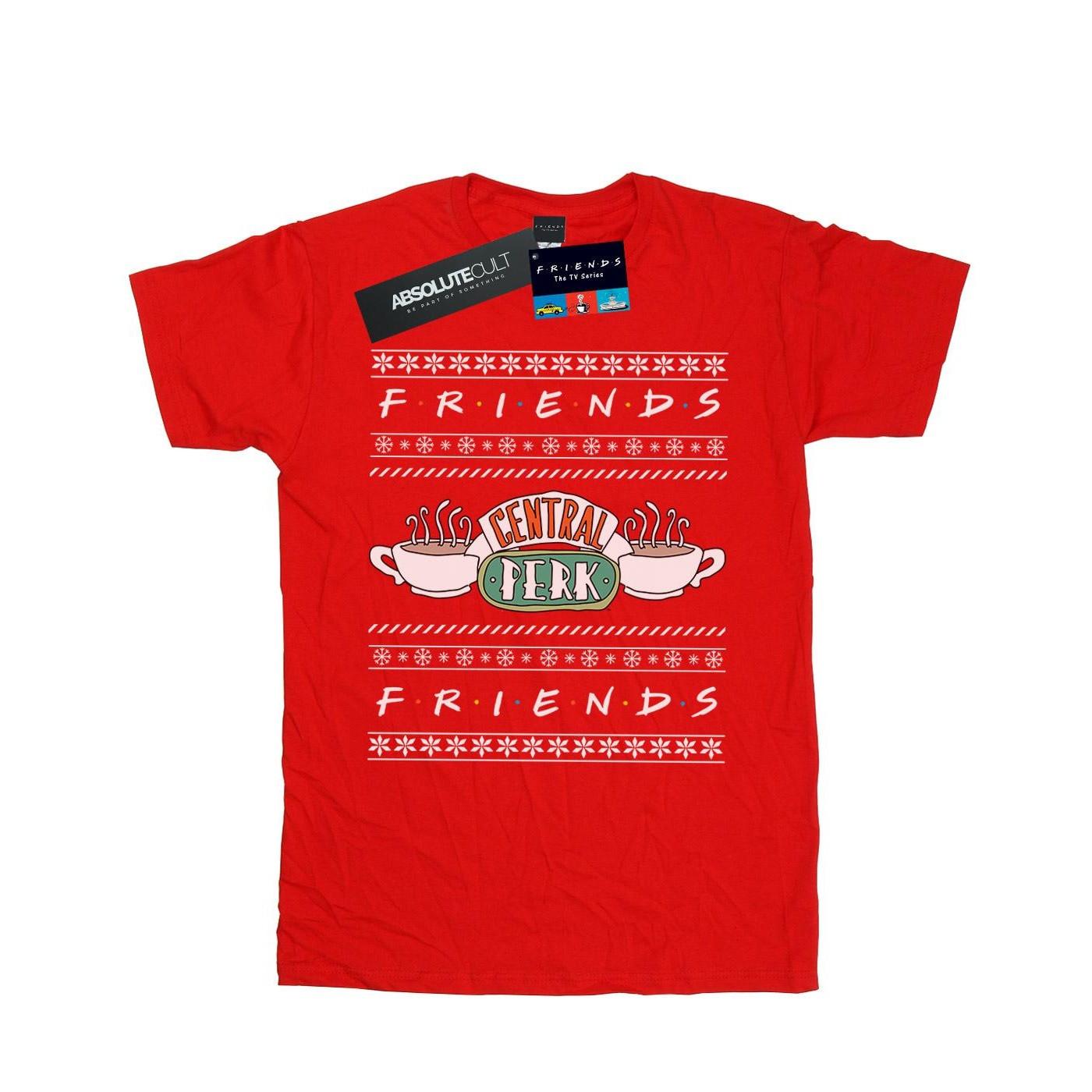 Image of Fair Isle Central Perk Tshirt Herren Rot Bunt XL