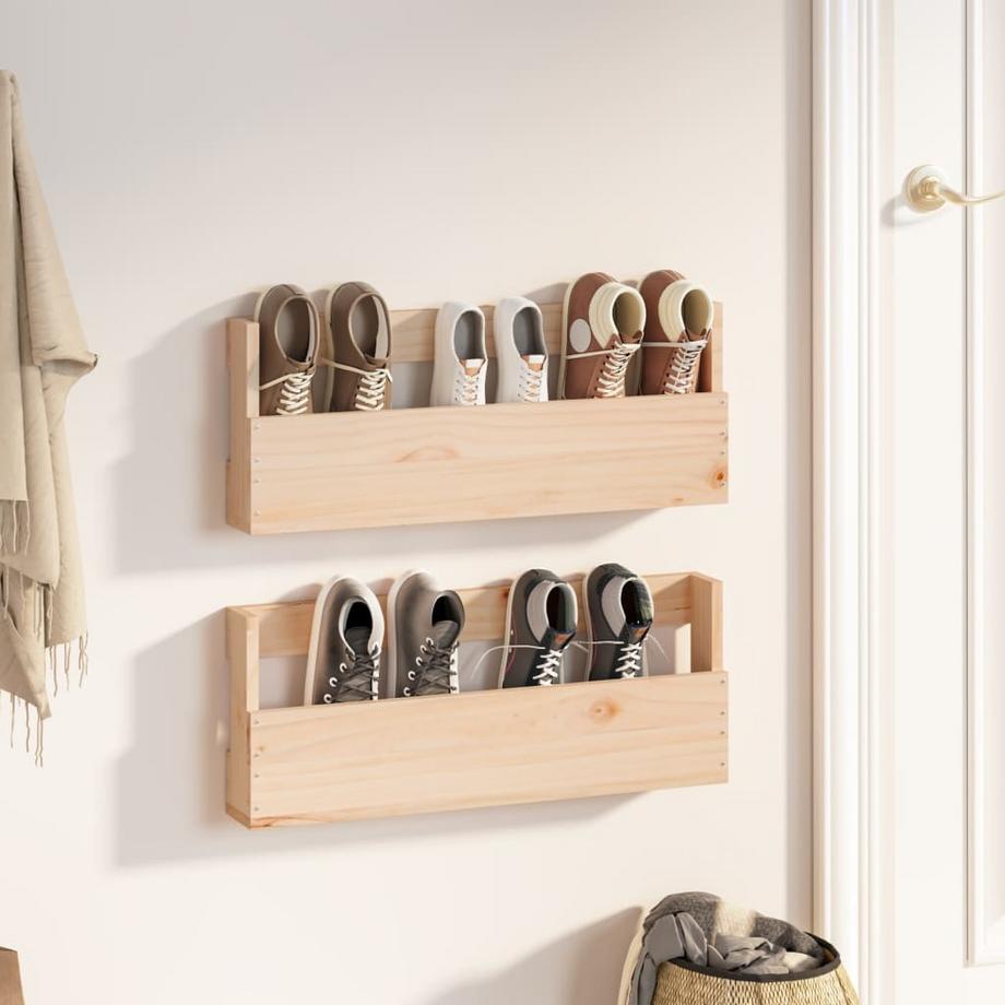 VidaXL Étagère à chaussures murale bois de pin  