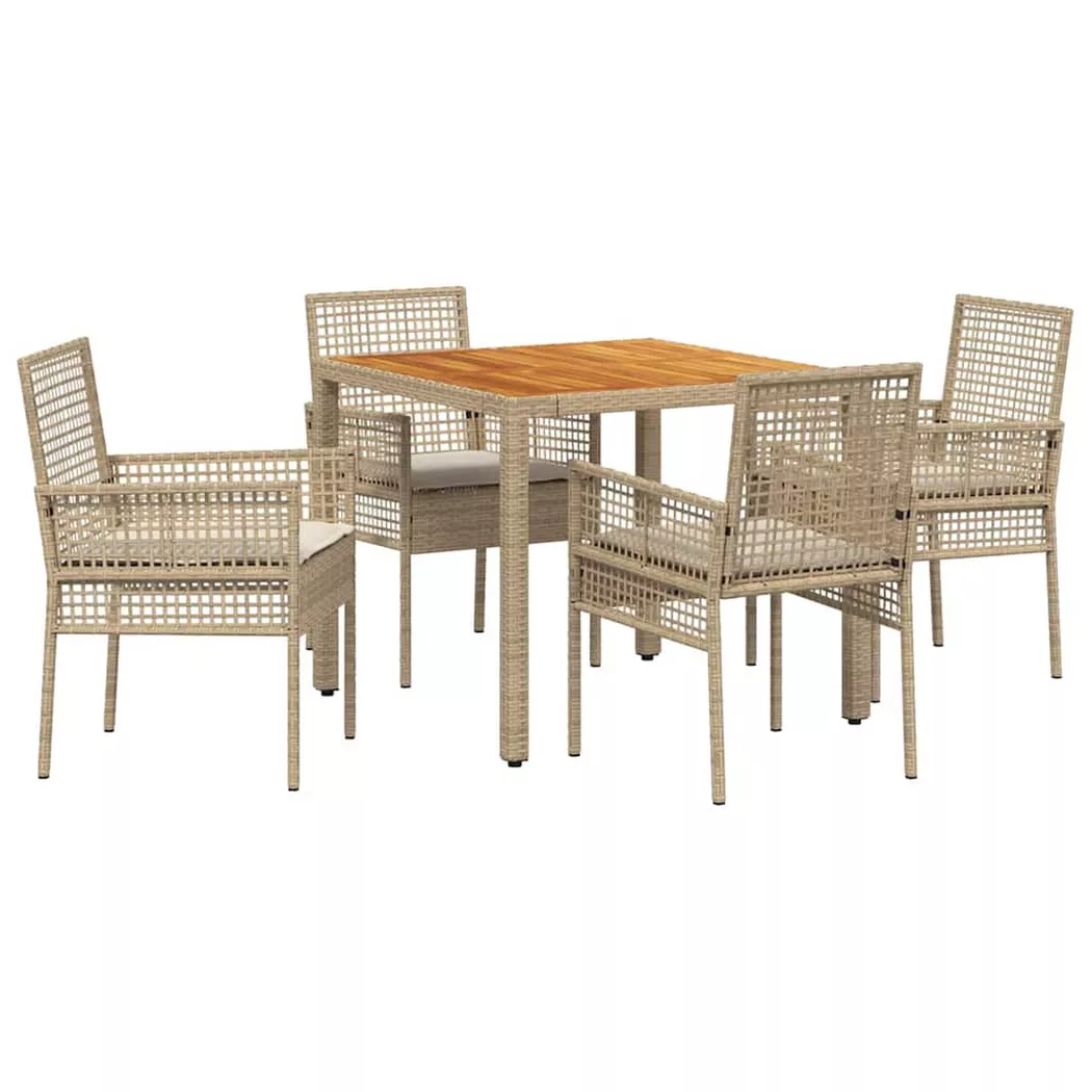 VidaXL - Dining da Giardino Polyrattan, One Size, Beige