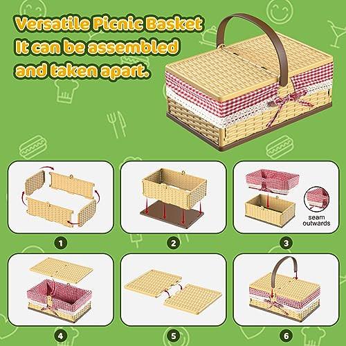 Activity-board  Accessoires de cuisine pour enfants, accessoires de cuisine avec panier de pique-nique, jouets alimentaires 103 pièces, jeux de rôle pour enfants 