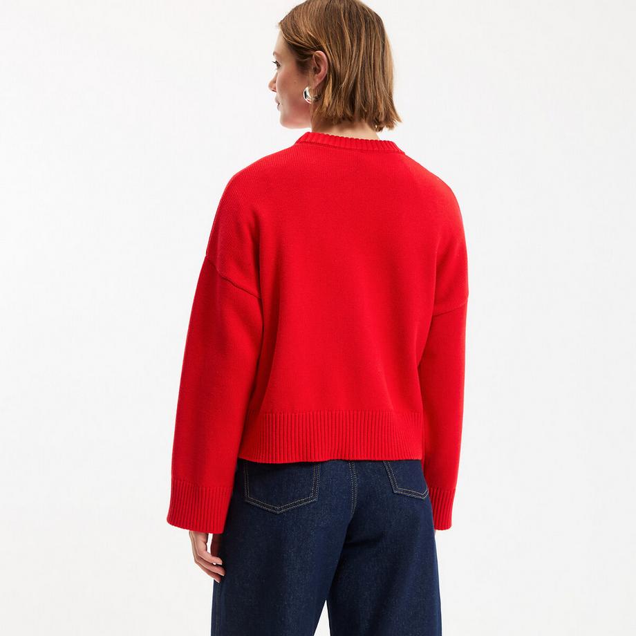 La Redoute Collections Pullover mit Rundhalsausschnitt  