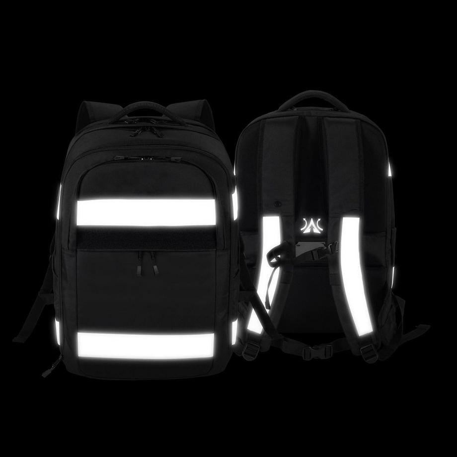 DICOTA Rucksack mit reflektierenden Streifen und Regenhülle  