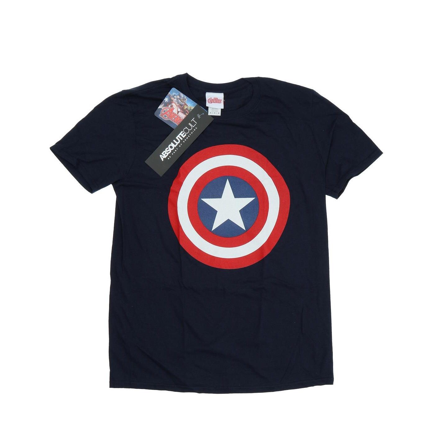 Image of Captain America Shield Tshirt Herren Marine M