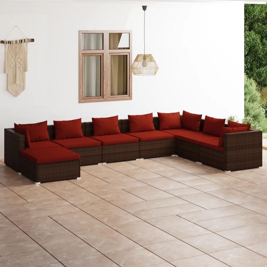 VidaXL Salon de jardin rotin synthétique  