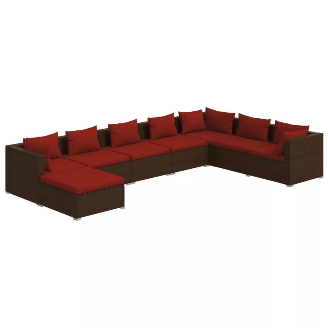 VidaXL - Salon de jardin rotin synthétique, One Size, Marron