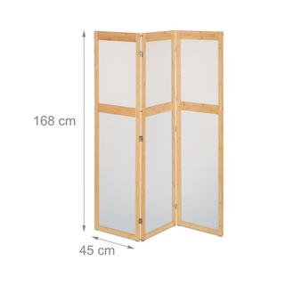 B2X Paravent en 3 parties avec cadre en bambou  