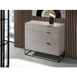 ANGEL CERDA Commode bois gris et acier noir  