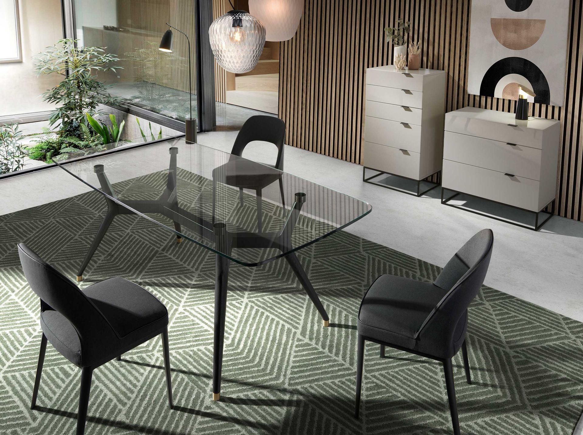 ANGEL CERDA Commode bois gris et acier noir  