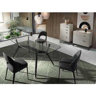 ANGEL CERDA Commode bois gris et acier noir  