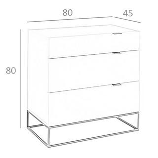 ANGEL CERDA Commode bois gris et acier noir  