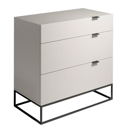 ANGEL CERDA Commode bois gris et acier noir  