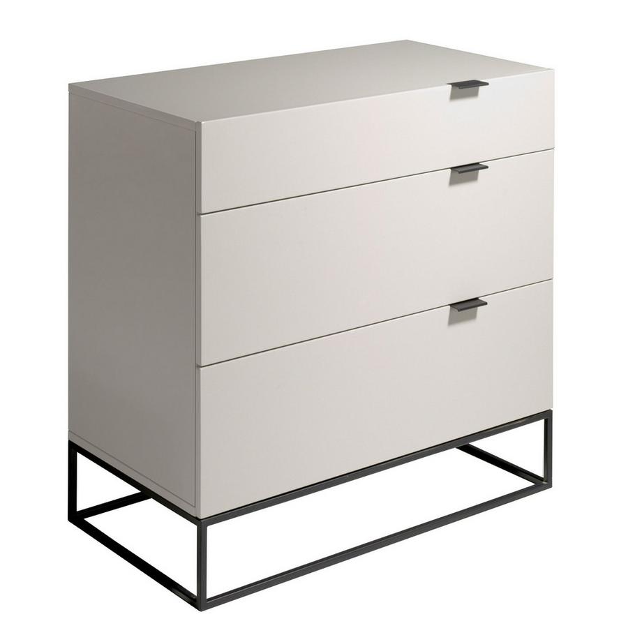 Commode bois gris et acier noir