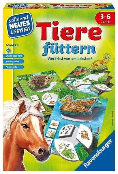 Ravensburger  Ravensburger 25034 - Tiere füttern - Spielen und Lernen, Lernspiel für Kinder ab 3-6 Jahren, Spielend Neues Lernen für 1-4 Spieler 