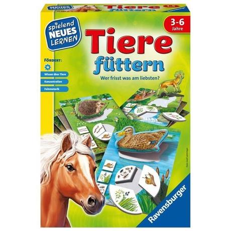 Ravensburger  Ravensburger 25034 - Tiere füttern - Spielen und Lernen, Lernspiel für Kinder ab 3-6 Jahren, Spielend Neues Lernen für 1-4 Spieler 