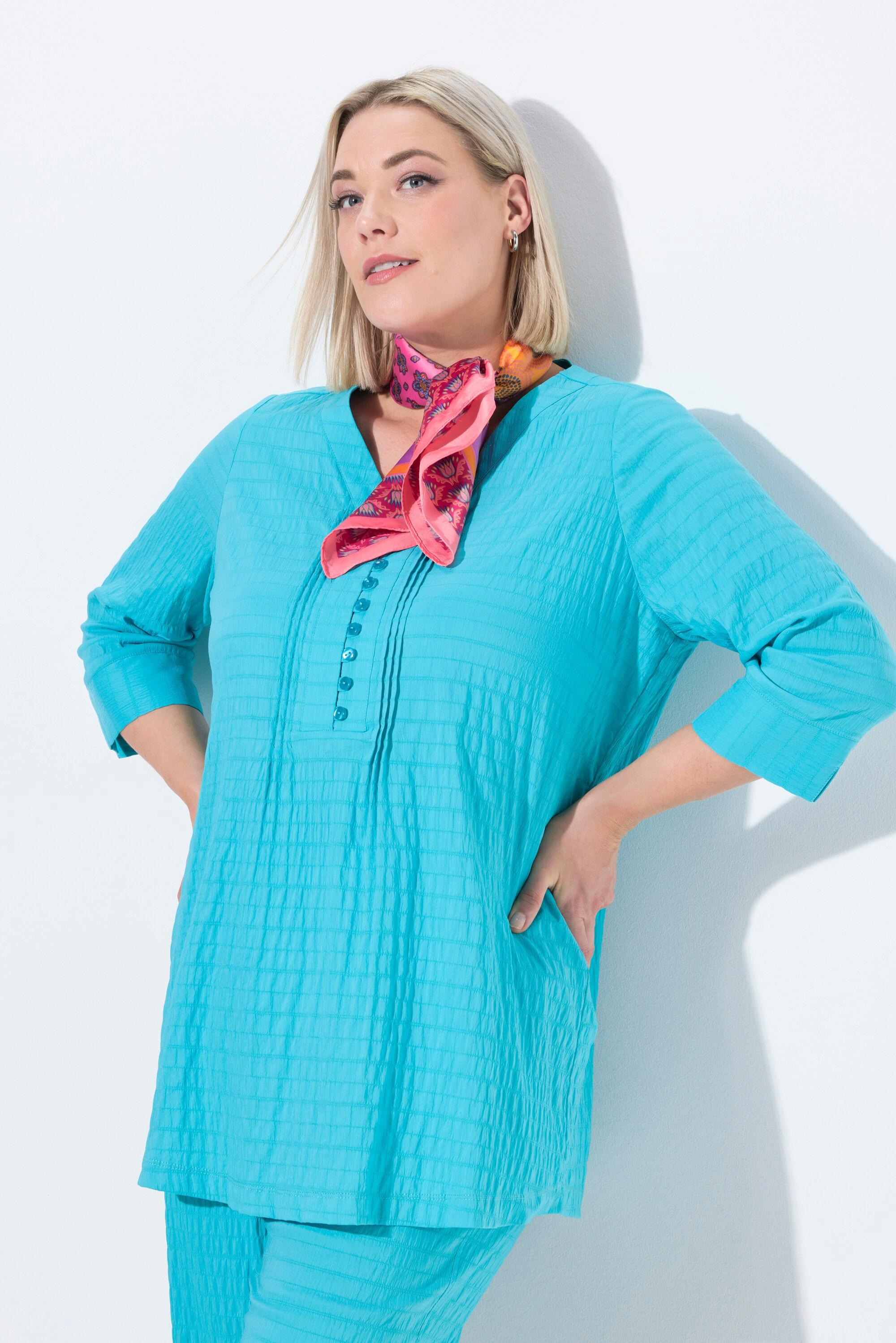 Ulla Popken Tunica Bubble Pieghe Maniche 3/4  