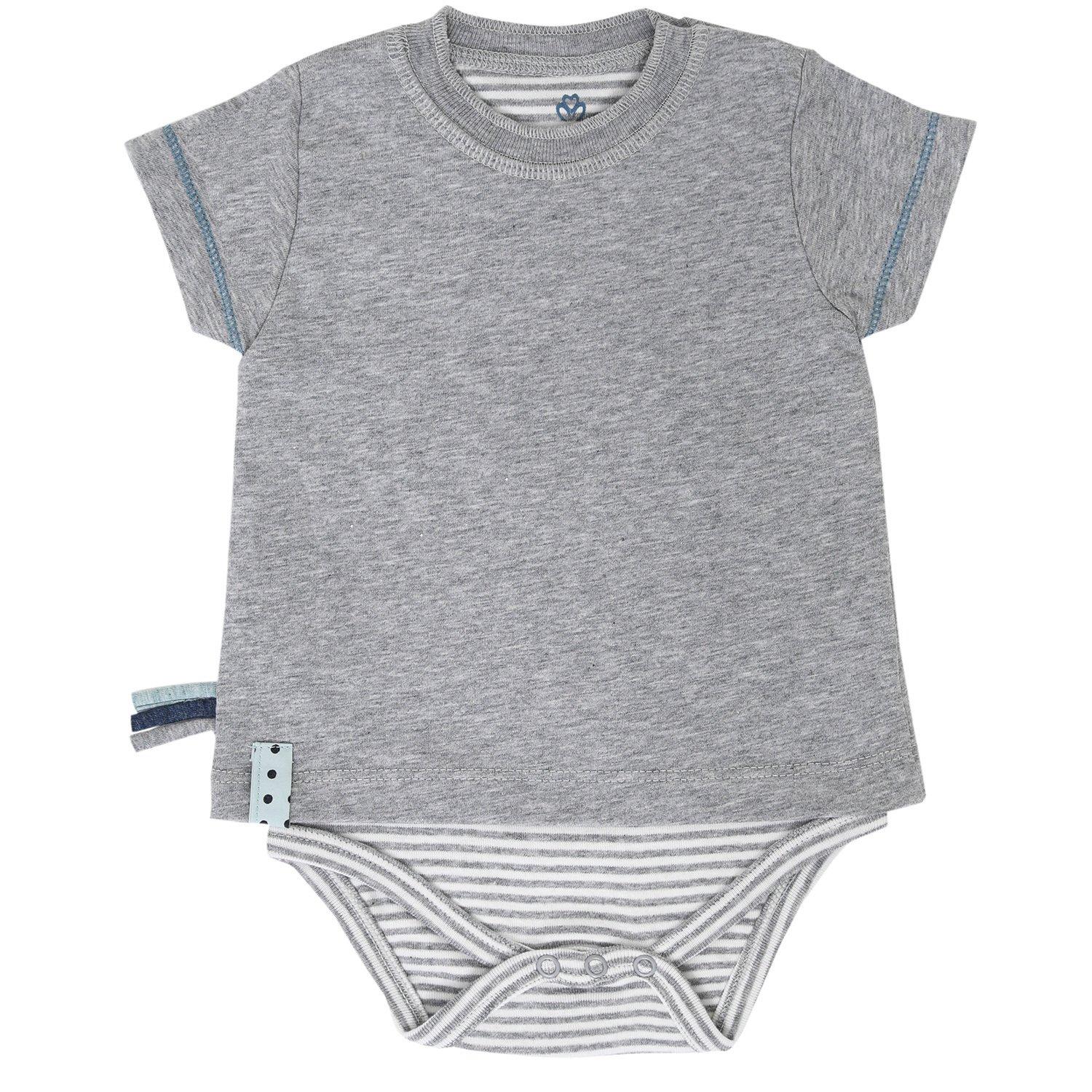 Image of Kurzarm-bodyshirt Unisex Taubengrau 3-6M