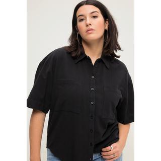 Studio Untold  Blouse oversized en lin mélangé, col chemise et manches courtes 