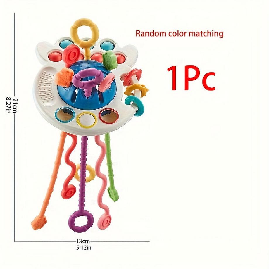 1 pc. Jouets durables pour les tout-petits, avec des rayures colorées, un matériau plastique sûr et durable.