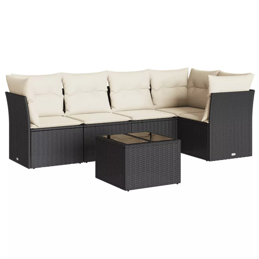 VidaXL - Garten sofagarnitur poly-rattan, One Size, Schwarz