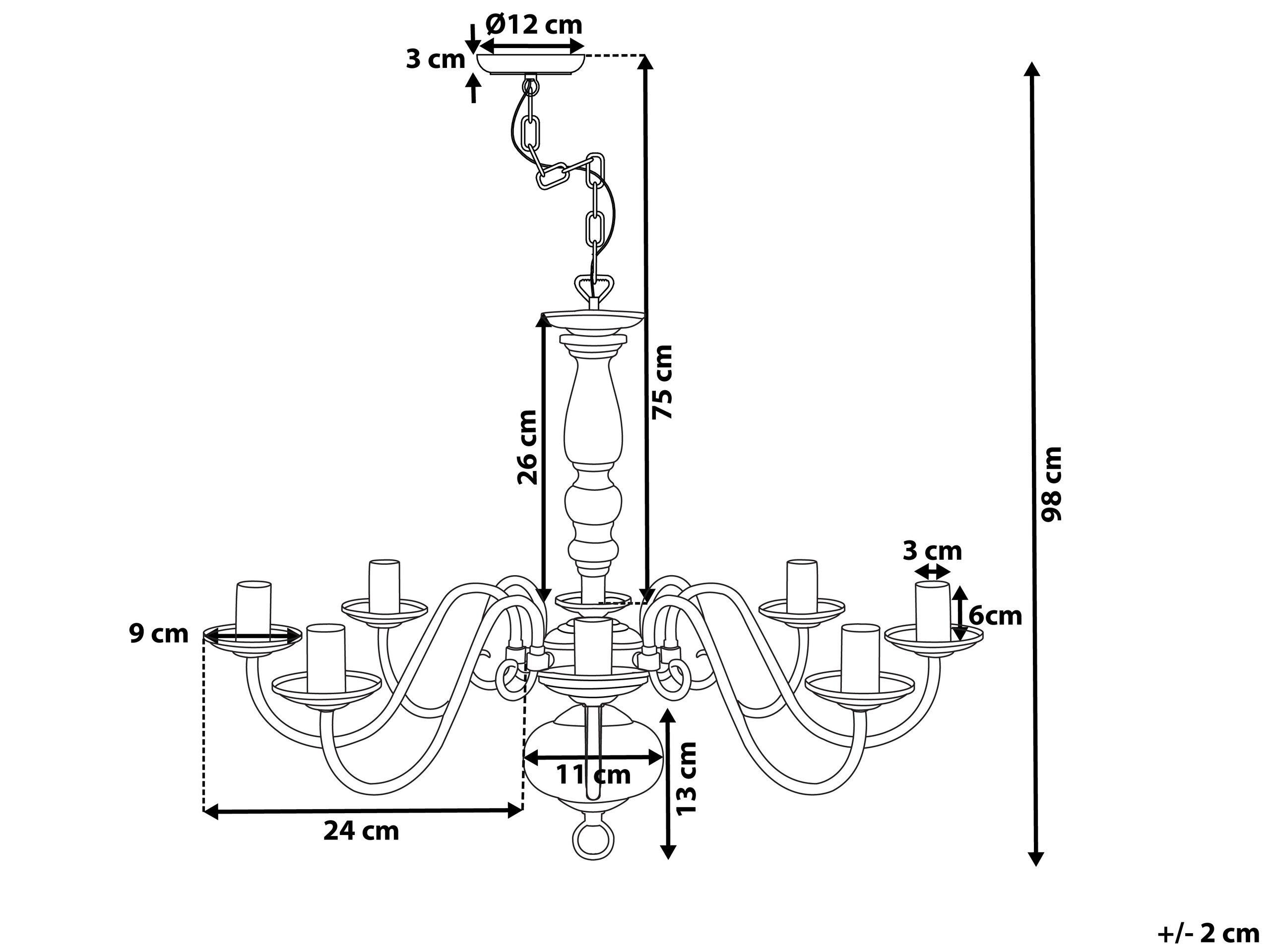 Beliani Lampe suspension en Métal Rétro BRITHON  