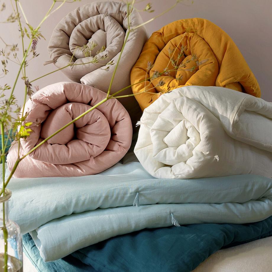 La Redoute Intérieurs  Edredon matelassé lin lavé uni 