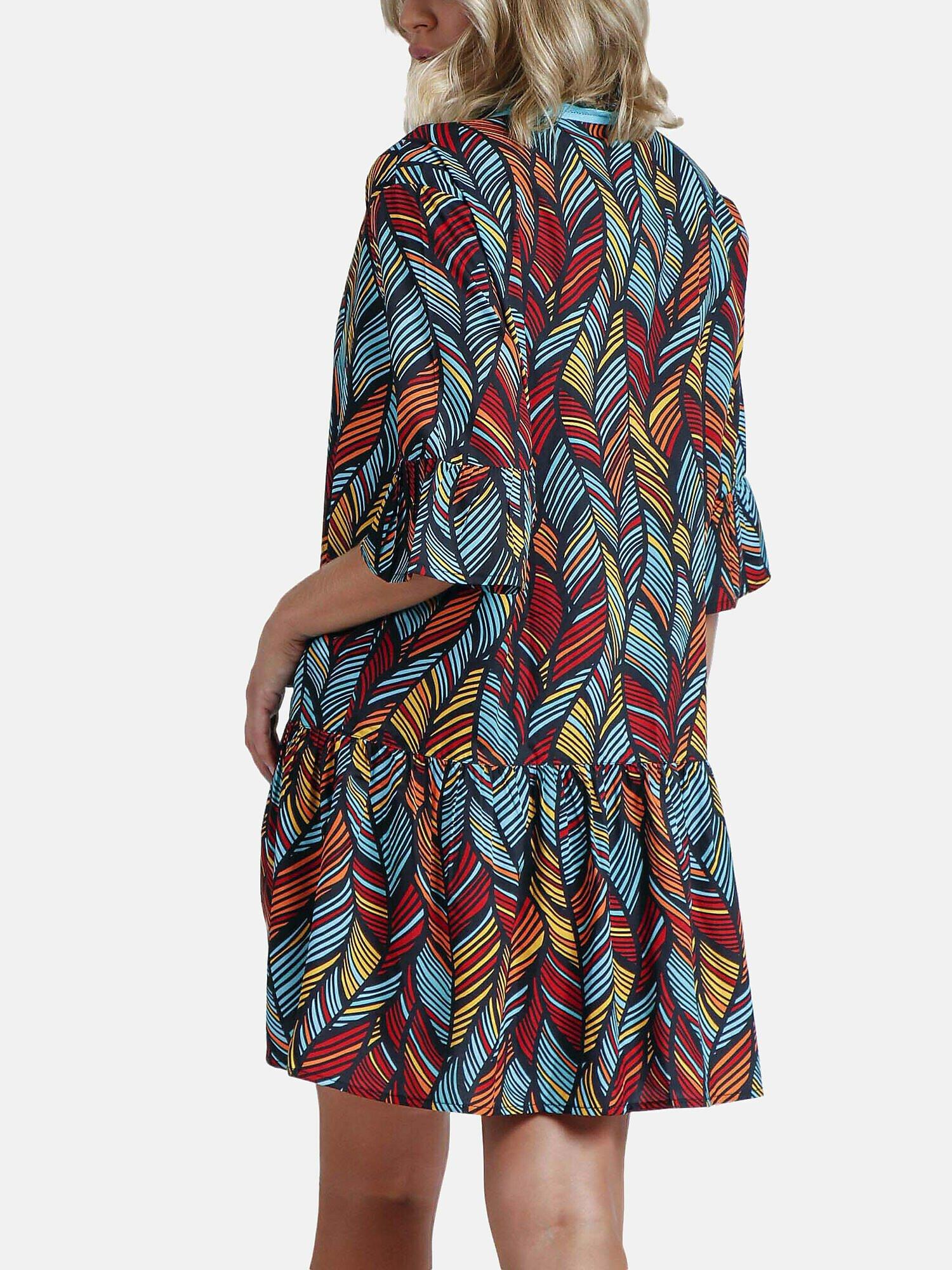 Admas  Caftan de plage Ethnic Feathers 