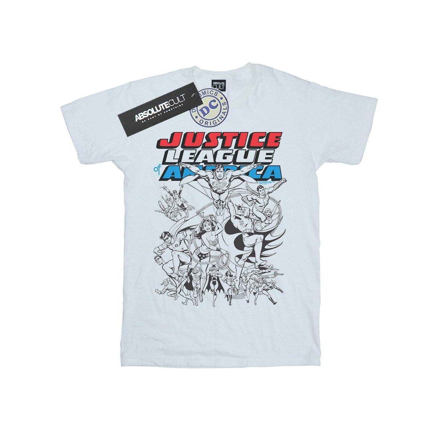 Image of Justice League Mono Action Pose Tshirt Mädchen Weiss 128