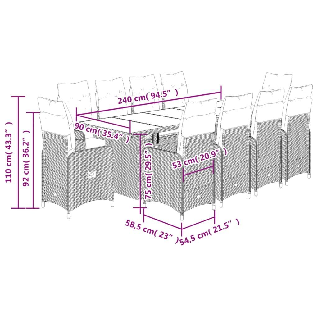 VidaXL Bistro set poly-rattan  