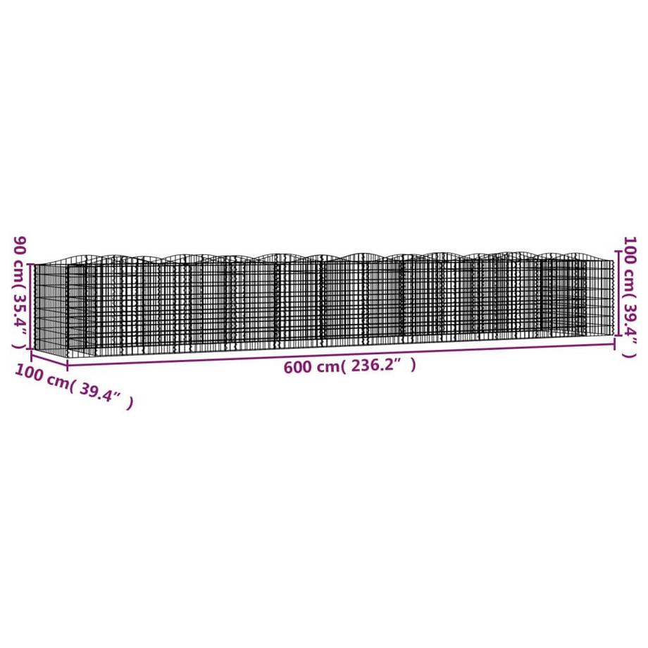 VidaXL Lit surélevé en gabion fer  