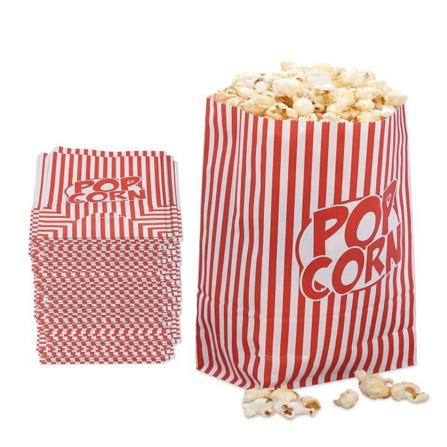 B2X  Popcorntüten mit Retro-Motiven - 48 Stück 