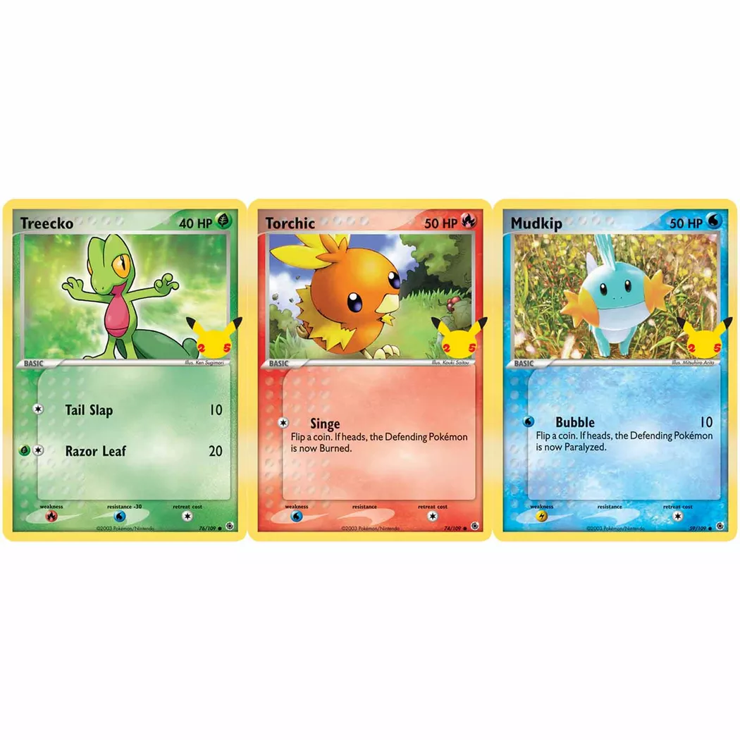 Pokémon - 25th Anniversary Hoenn Starters 3 Pack Jumbo Promos (EN), Multicolor