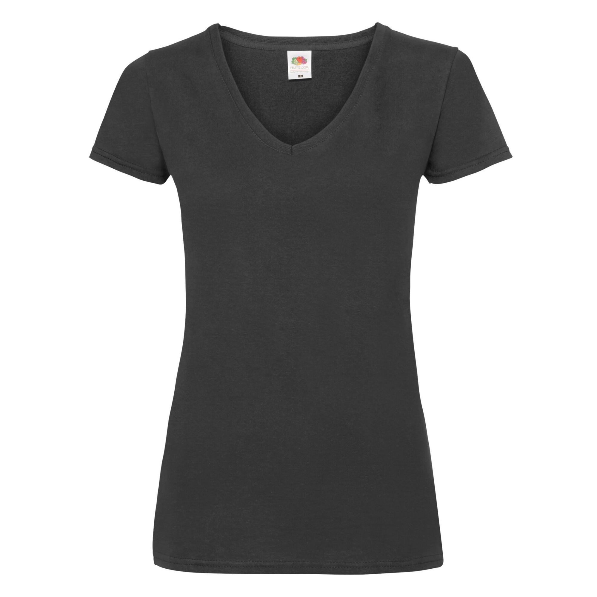 Image of Tshirt Vausschnitt Damen Schwarz XL