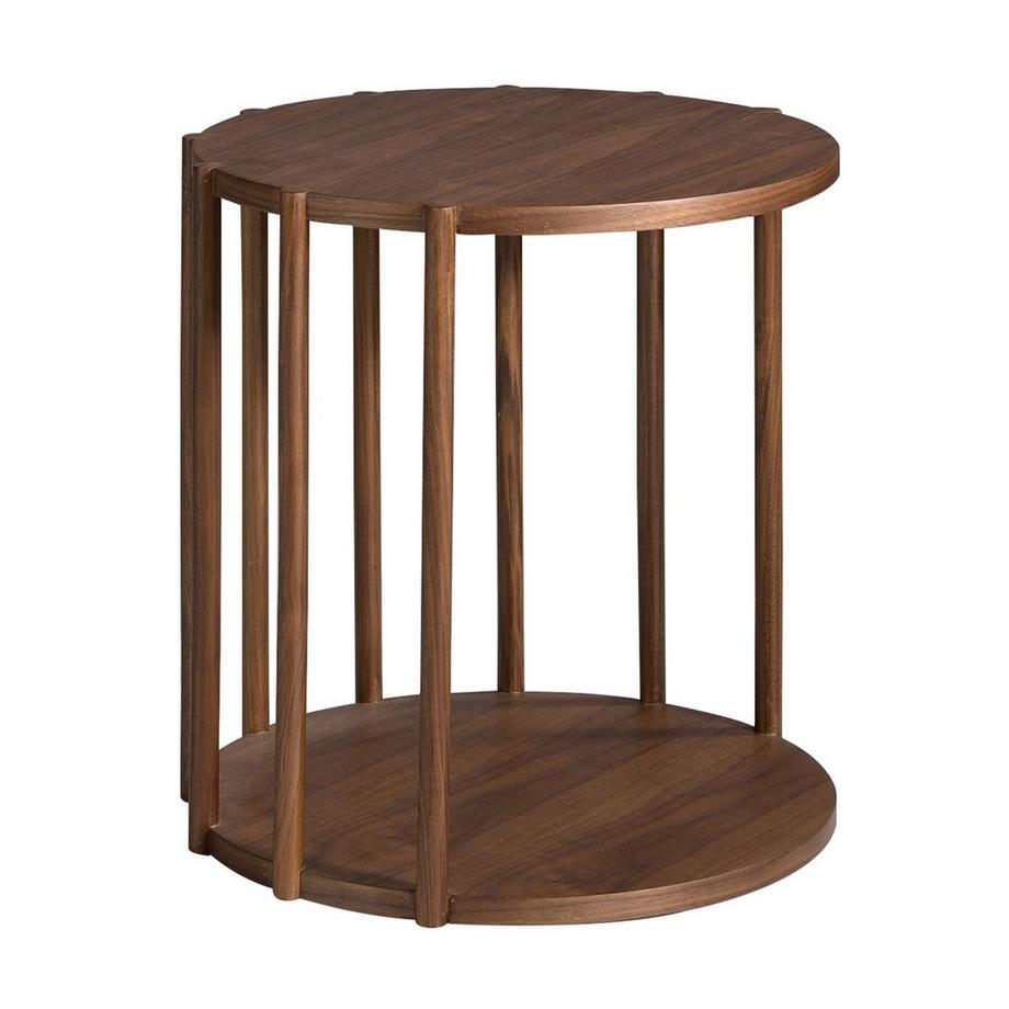 ANGEL CERDA Tavolo angolare rotondo in noce  