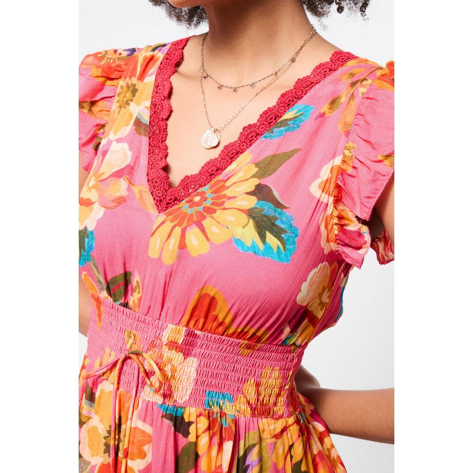 Joe Browns Abito Maxi con Gonna Avvolgente e Dettaglio a Frange  