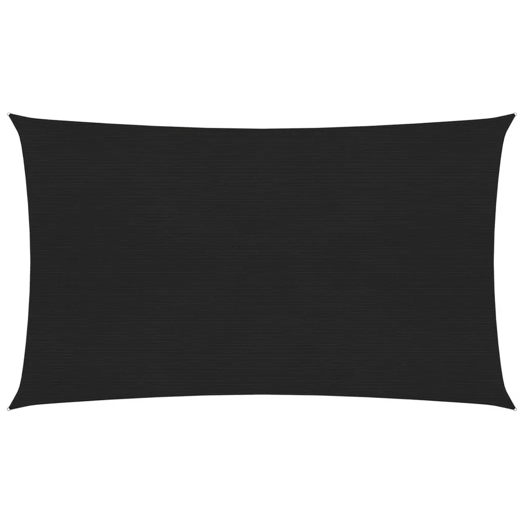 Vela Parasole 160 G/m² Nera 3x6 M In Hdpe - Vidaxl