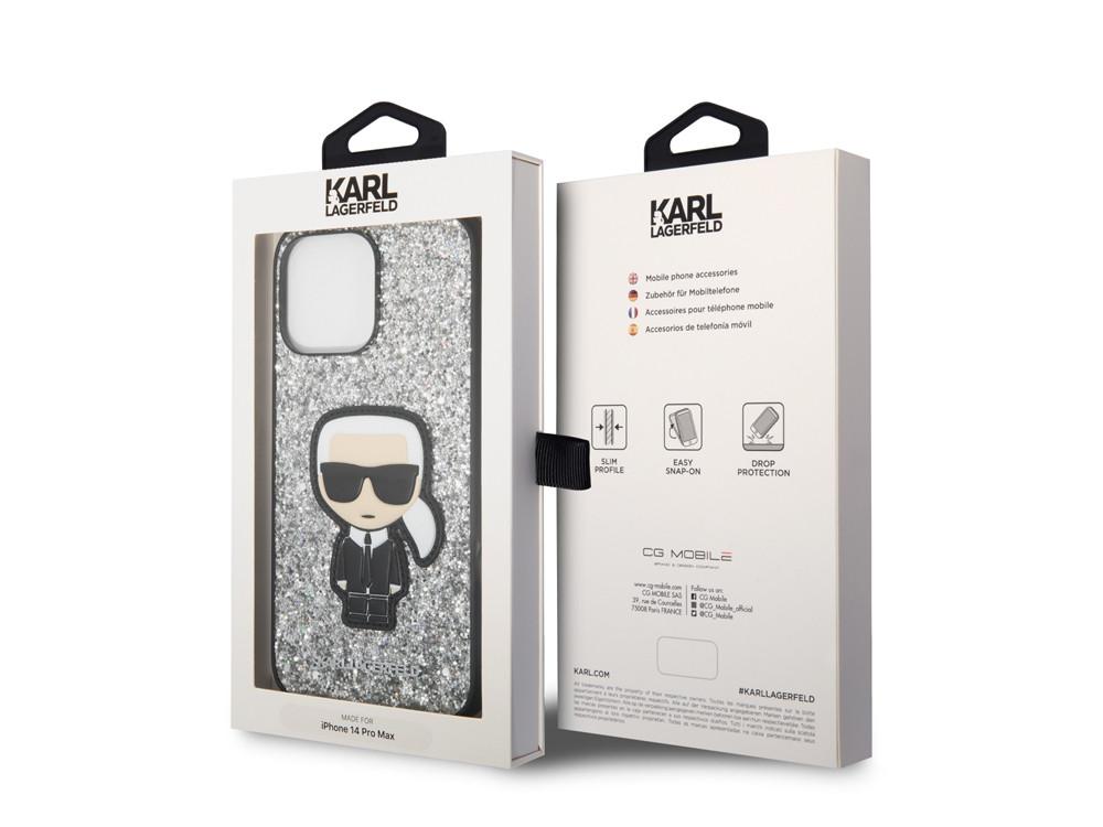 KARL LAGERFELD  Coque iPhone 14 Pro Max Glitter Ikonik 