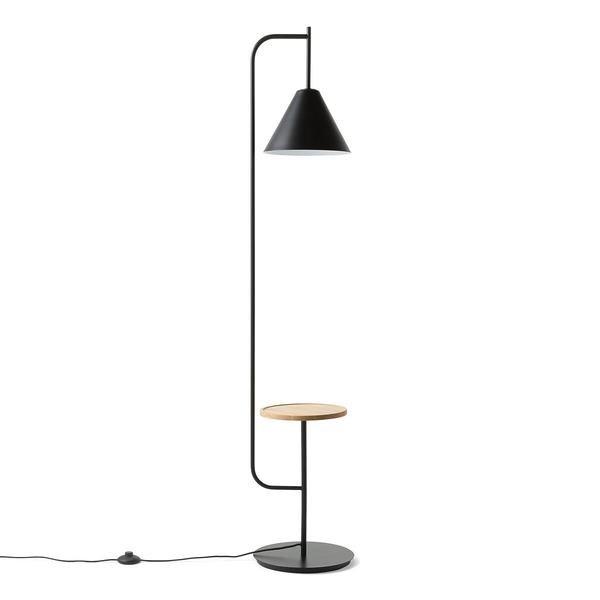 La Redoute Intérieurs Lampadaire avec tablette métal et bois  