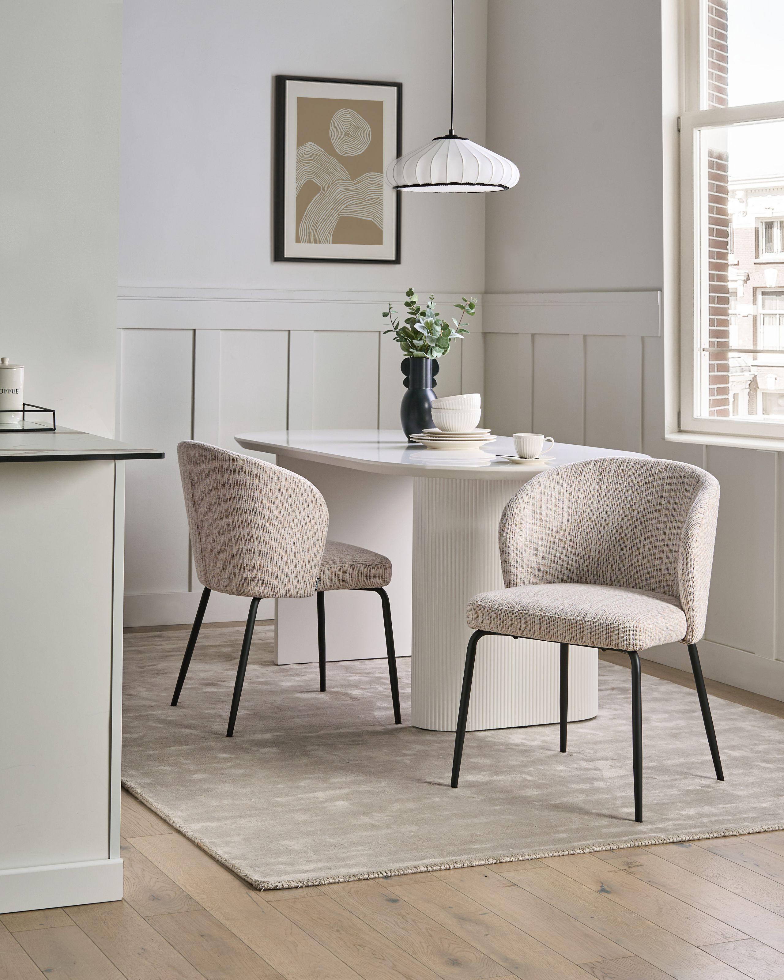 Beliani Lot de 2 chaises de salle à manger en Tissu Moderne ZANA  