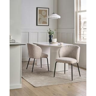 Beliani Lot de 2 chaises de salle à manger en Tissu Moderne ZANA  