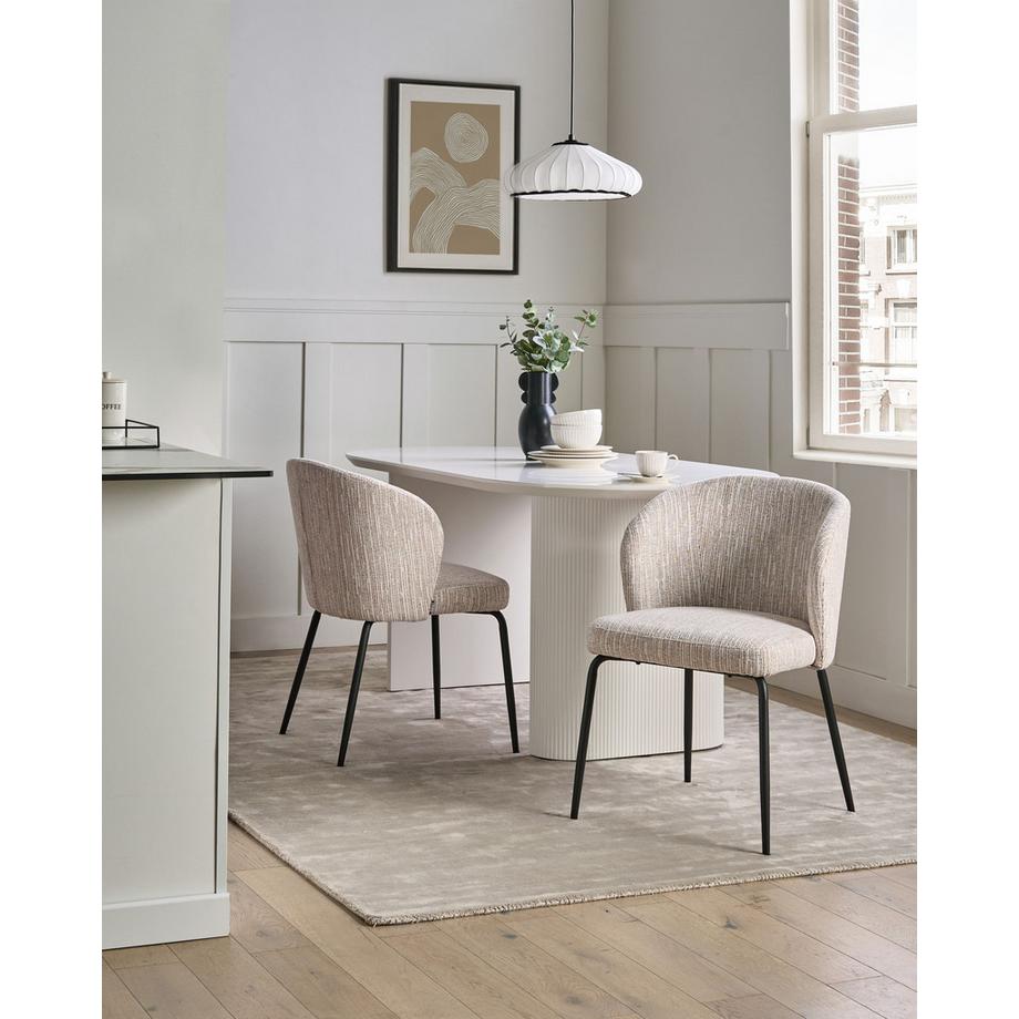 Beliani Esszimmerstuhl 2er Set aus Stoff Modern ZANA  