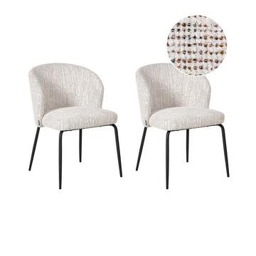 Lot de 2 chaises de salle à manger en Tissu Moderne ZANA