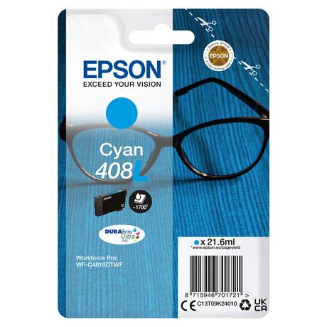 EPSON  Singlepack Cyan 408L DURABrite Ultra Ink 