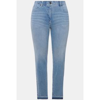 Ulla Popken  Jean Mary Sammy extensible, jambe étroite avec ourlet frangé 