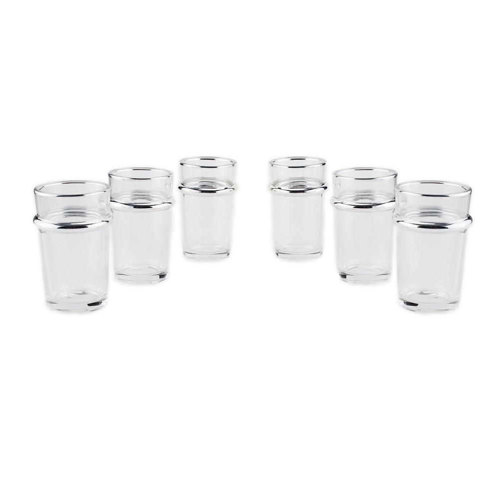 Aulica TASSES A THE EN VERRE BORDS ARGENT 175ML - LOT DE 6  