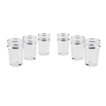 TASSES A THE EN VERRE BORDS ARGENT 175ML - LOT DE 6