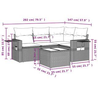 VidaXL set divano da giardino Polirattan  