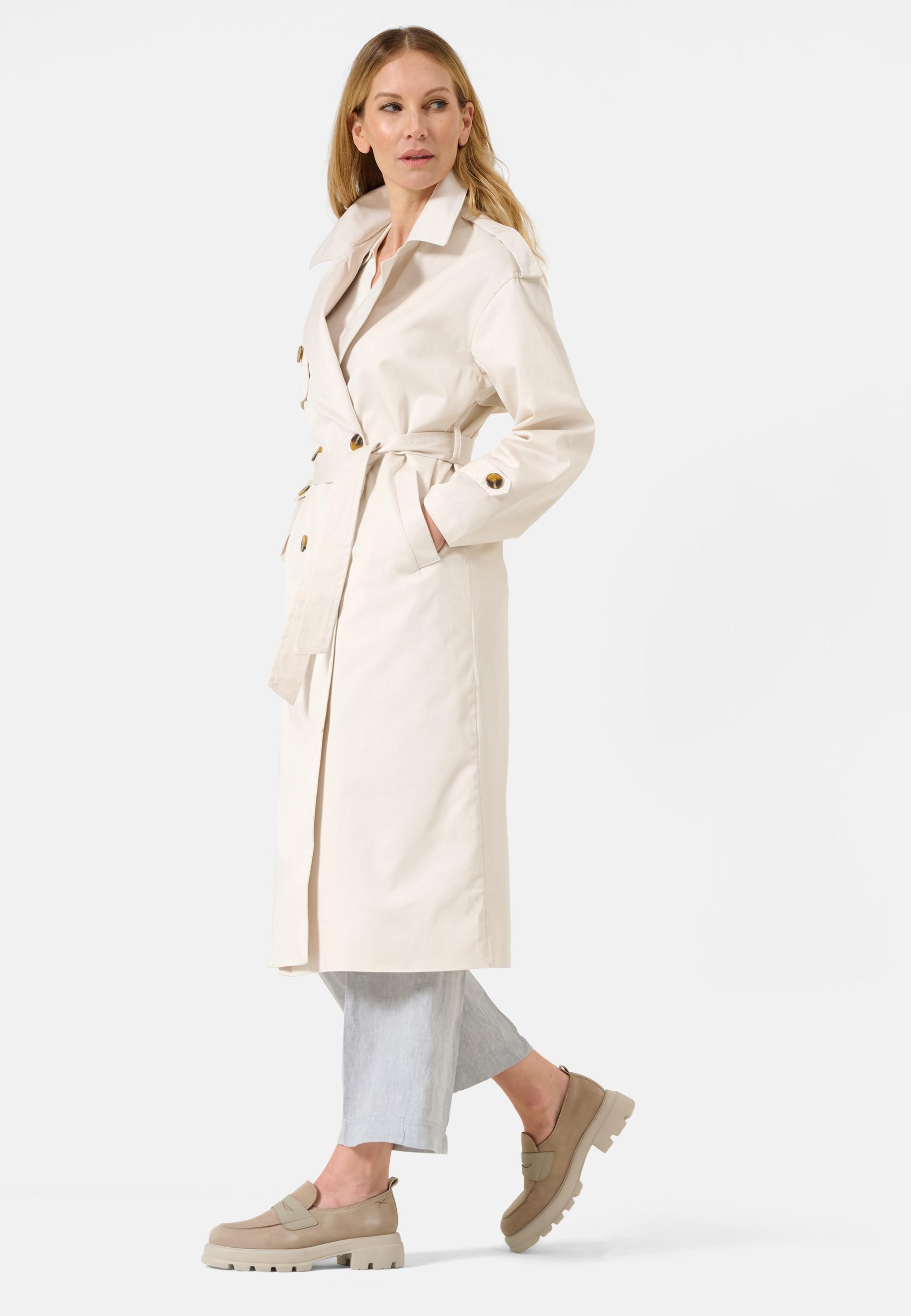 RICANO  Trench-coat da donna Greta, cappotto doppiopetto con cintura 