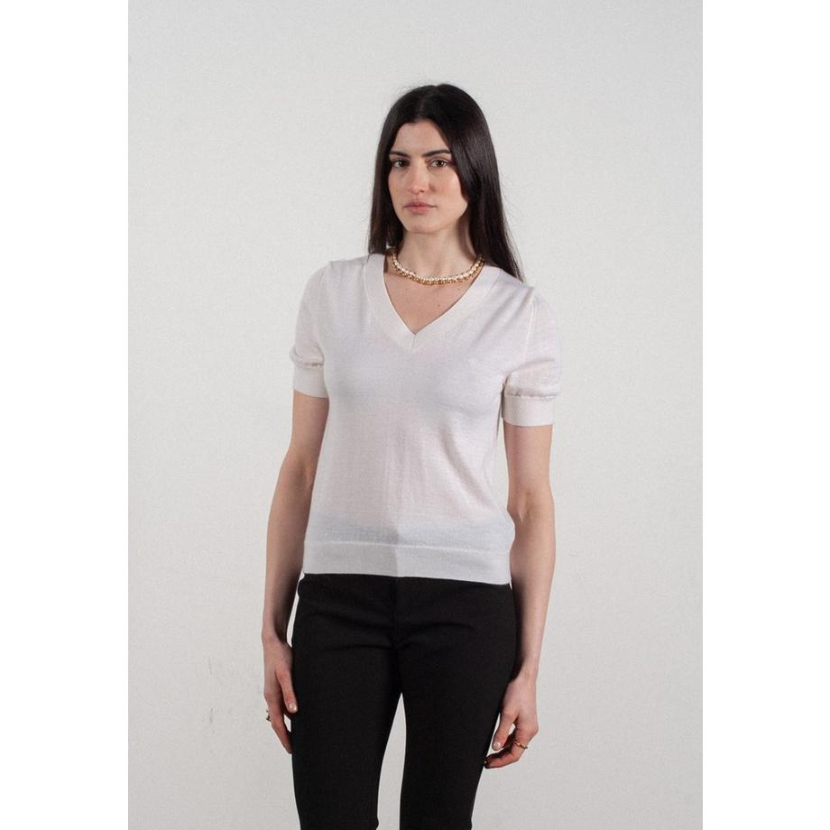 -T-Shirt mit V-Ausschnitt und kurzen Ärmeln  - FRIDA 10