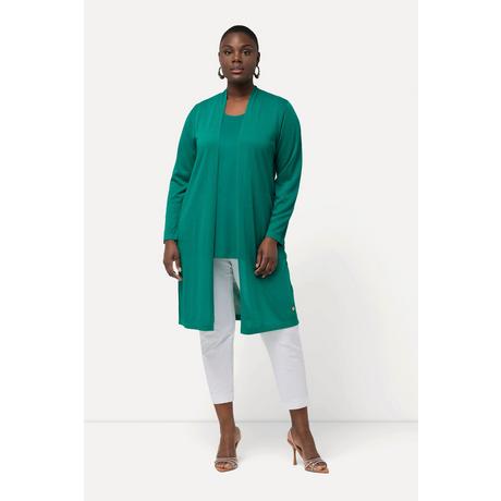 Ulla Popken Cardigan lungo glitter collo alto scollo a V  